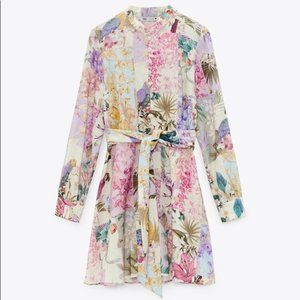Zara NWT SS21 Multicolor Floral Dress Large